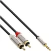 Audio kabelis 3.5 mm tēviņš uz 2x RCA tēviņš InLine Basic plāns S-99241