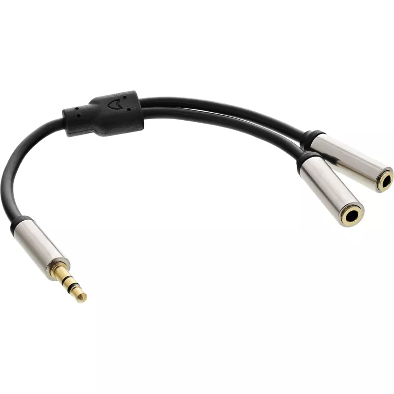InLine S-99250 audio kabelis 0,15 m 3,5 mm 2 × 3,5 mm melns, sudraba