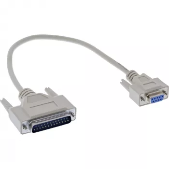 InLine Serial kabelis, DB9F to DB25M, formēti spraudņi, bēšs, 0.33m