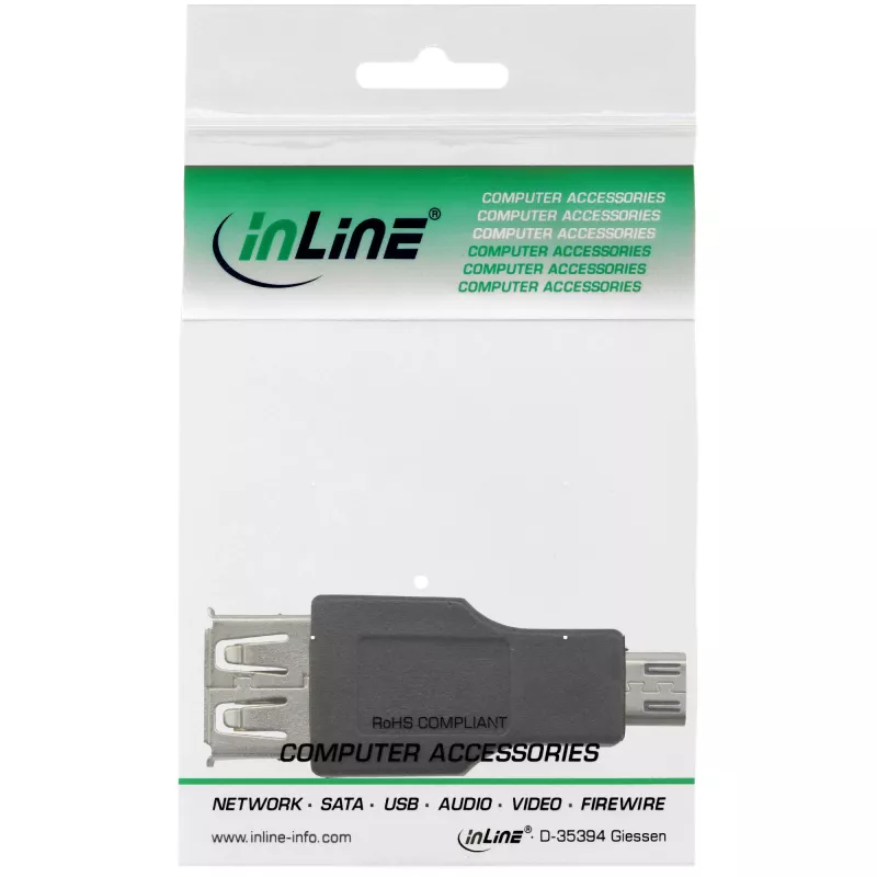InLine Micro USB Adapter Micro-B spraudnis USB A ligzda 31604