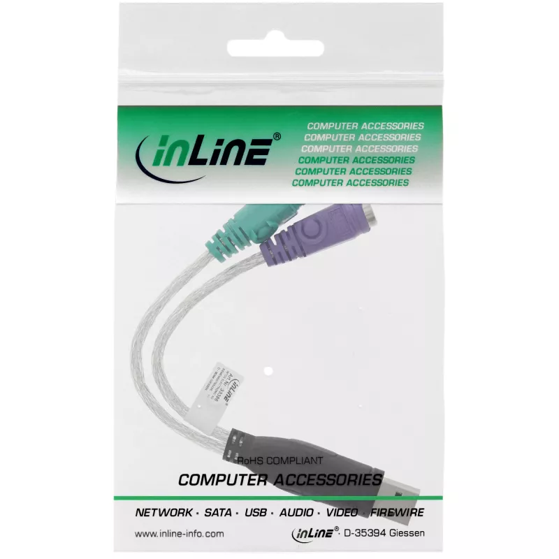InLine USB uz PS/2 pārveidotājs USB A tēvs / 2x PS/2 māte