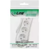 InLine kontaktligzdu bloks, 4-vietīgs ar zemējuma kontaktu CEE 7/3, balts, 1,5m