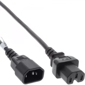 InLine strāvas kabeļa pagarinātājs, karstumizturīgs sav. IEC-C15/IEC-C14 taisns, 2 m