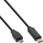InLine USB 2.0 kabelis, USB-C vīr. / Micro-B vīr., melns, 0,5 m