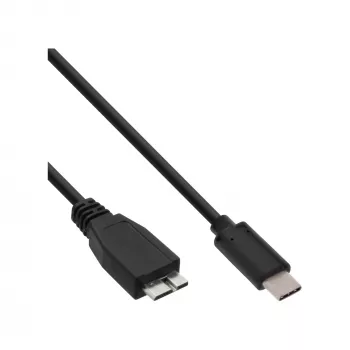 USB 3.2 Gen.1x2 kabelis InLine 35726 0,5 m USB-C vīrišķais – Micro-B spraudnis, melns