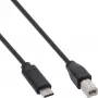 InLine USB 2.0 kabelis, USB-C vīrišķais / USB-B spraudnis, melns, 5 m
