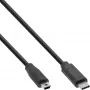 InLine USB 2.0 kabelis, USB-C vīr. / mini-B vīr. (5 kontakti), melns, 3 m