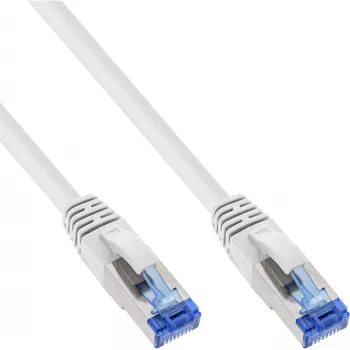 InLine ielāpu vads S/FTP PiMF Cat.6A bez halogēna 500MHz balts 20m