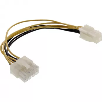 InLine mātesplates strāvas adapteris 12V ATX1.3 4 kontaktu ligzda / ATX2.0 8 kontaktu spraudnis