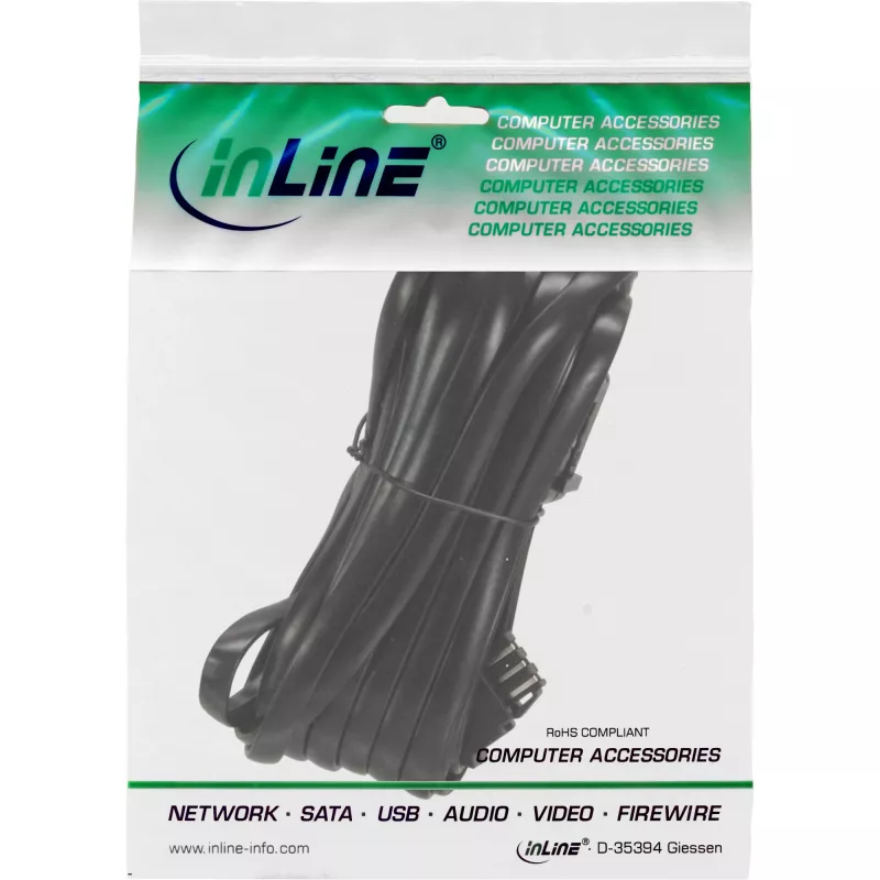 InLine TAE-N telefona pagarinātāja kabelis TAE-N tēviņš / mātīte 3 m