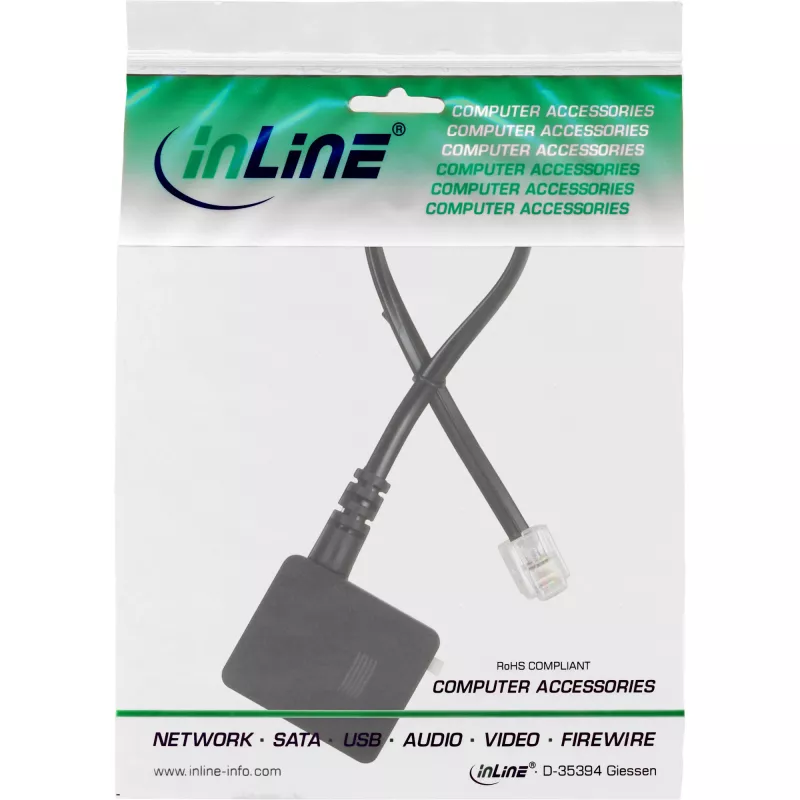 TAE adaptera kabelis RJ11 6P4C vīrišķais uz TAE-N sievišķo InLine 69946