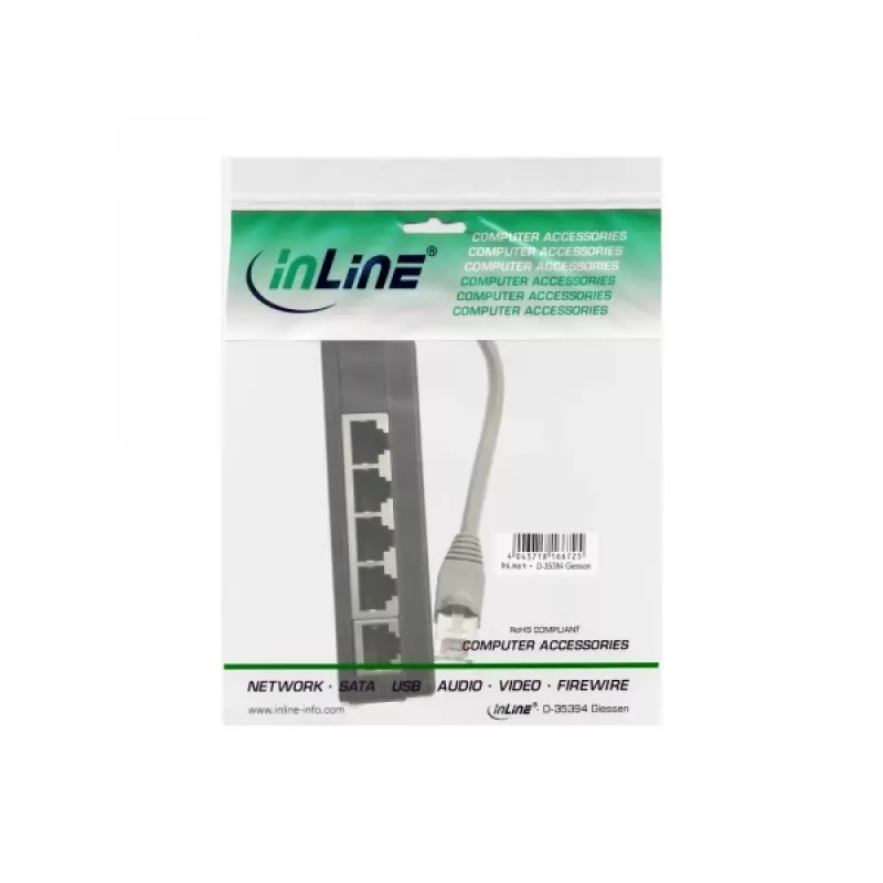 InLine ISDN sadalītājs 5x RJ45 ligzda 15 cm kabelis ar terminējošajiem rezistoriem