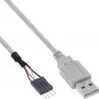 InLine USB 2.0 adaptera kabelis USB Type A spraudnis / Pin Header vīrišķais, 0,40 m