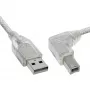 InLine USB 2.0 kabelis ar leņķveida Type A vīrišķo / B vīrišķo savienotāju, caurspīdīgs, 2 m