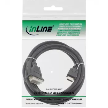 InLine HDMI-DVI kabelis HDMI vīrišķais / DVI vīrišķais 18+1 melns 3m