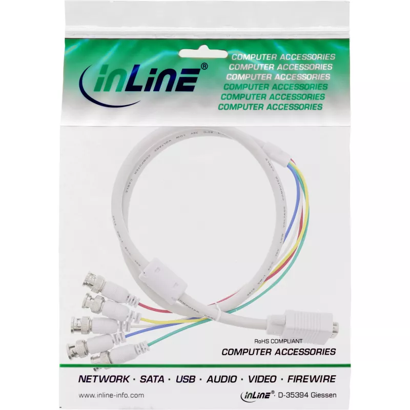 InLine VGA BNC kabelis 5x BNC / HD 15 vīr. 5m