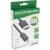 InLine plāns īpaši ātrdarbīgs HDMI kabelis AM/DM 8K 4K zeltīti kontakti melns 0.3 m