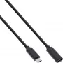 InLine USB 3.2 Gen.2x2 pagarinātāja kabelis, USB-C vīrišķais/sievišķais, melns, 0.5 m