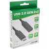 InLine USB 3.2 Gen.2x2 pagarinātāja kabelis, USB-C vīrišķais/sievišķais, melns, 0.5 m