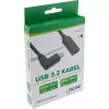 InLine USB 3.2 Gen.1x2 kabelis, USB-C vīrišķais leņķveida / sievišķais, melns, 0,5 m
