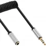 InLine plāns Audio spirālvads 3,5 mm vīrišķais / sievišķais, 4-pin, stereo, 1m