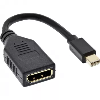 InLine adaptera kabelis Mini DP vīr. uz DisplayPort siev., 4K2K, melns, 0,15 m