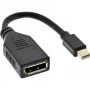 InLine adaptera kabelis Mini DP vīr. uz DisplayPort siev., 4K2K, melns, 0,15 m