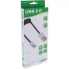 InLine USB 2.0 spirāles kabelis, USB-C vīrišķais / USB-A spraudnis, melns/alu, elastīgs, 2 m