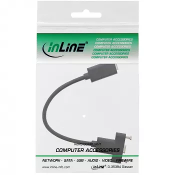 InLine USB 3.2 C sievišķais / sievišķais kabelis ar atloku, melns, 0,20 m