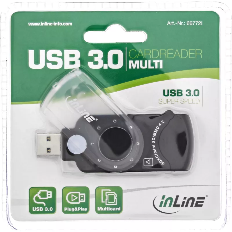 InLine mobilais karšu lasītājs USB 3.0, SD/SDHC/SDXC, microSD