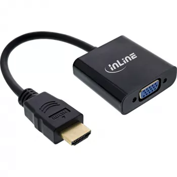 InLine pārveidotāja kabelis HDMI uz VGA ar audio, aktīvais video pārveidotājs, melns