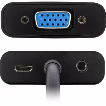 InLine pārveidotāja kabelis HDMI uz VGA ar audio, aktīvais video pārveidotājs, melns