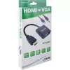 InLine pārveidotāja kabelis HDMI uz VGA ar audio, aktīvais video pārveidotājs, melns