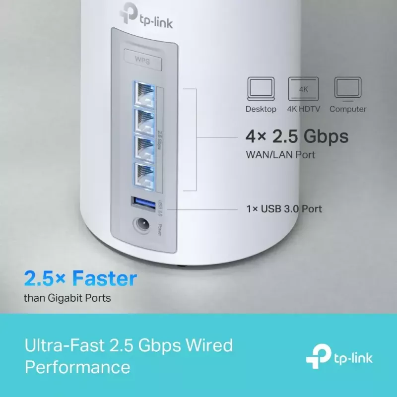 Tīkla sistēma TP-Link Deco BE65 Trīsjoslu 2.4 GHz 5 GHz 6 GHz Wi-Fi 7