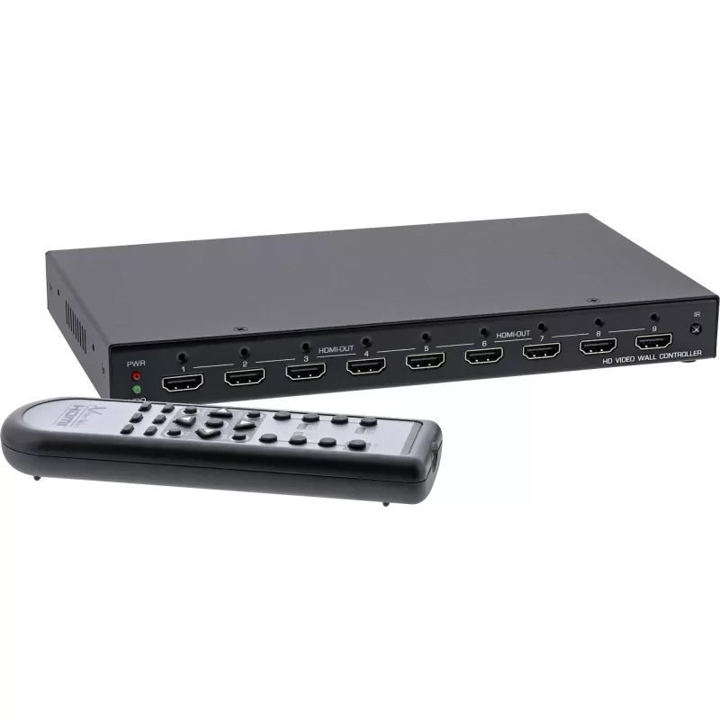 InLine HDMI videovadības kontrolieris 1 līdz 9, Full-HD