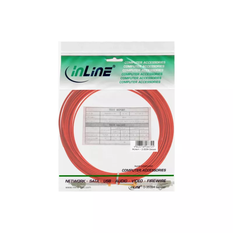 InLine optiskās šķiedras dupleksais kabelis LC/LC 62.5/125 µm OM1 0,5 m