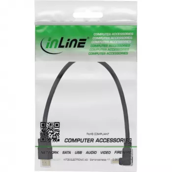 InLine High Speed HDMI kabelis ar Ethernet, leņķveida, 0,3 m
