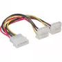 InLine iekšējais strāvas Y-veida kabelis 1x 4-pin Molex / 2x 4-pin Molex leņķveida 0,15 m