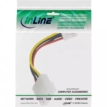InLine iekšējais strāvas adapteris 5,25 collu 4 kontaktu Molex ligzda / 3,5 collu Floppy spraudnis 0,06 m
