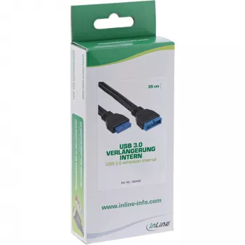 InLine USB 3.0 pagarinājuma iekšējais pieslēgvieta vīrišķais/sievišķais 33448I 0,35 m