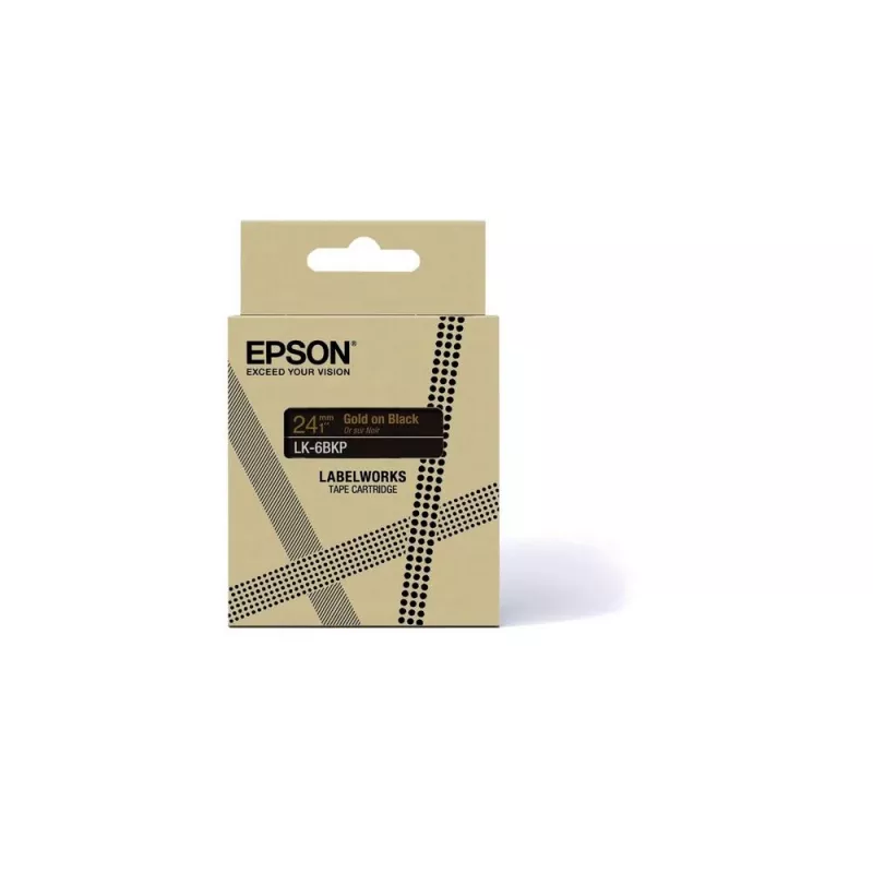 Label Tape Epson LK-6BKP Melns Gold 2.4cm Thermal Transfer