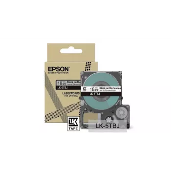 Etiķešu lente Epson LK-5TBJ melna caurspīdīga 1.8 cm