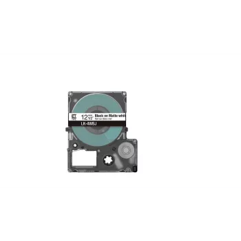 Lentas etiķete Epson LK-4WBJ melna balta termotransfēra 1,2 cm