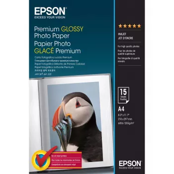 Epson Premium Glossy Photo Paper - A4 - 15 loksnes