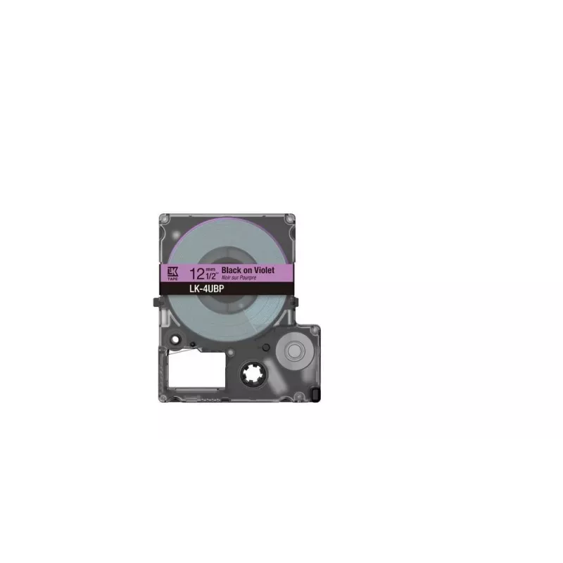 Lentas kasešu etiķešu lente Epson LK-4UBP melna violeta termiskā pārnese 1,2 cm