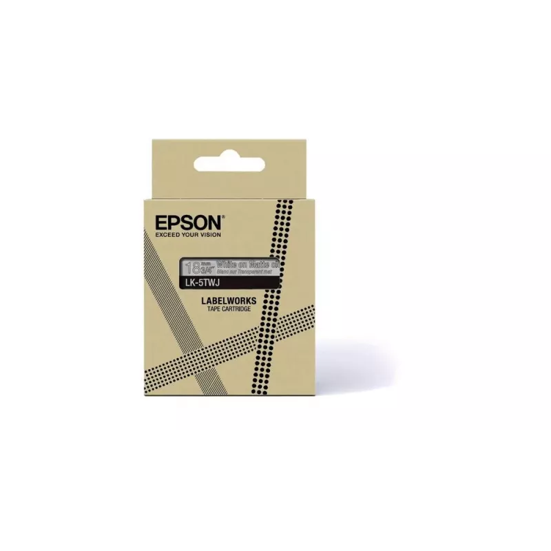 Epson LK-5TWJ caurspīdīga balta termopārneses lentes uzlīme 1,8 cm