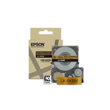 Etiķešu lente Epson LK-5KBM melna/zelta termopārneses 1,8 cm