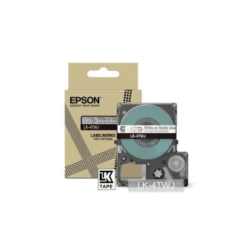 Etiķešu lente Epson LK-4TWJ melna caurspīdīga termiskā pārnese 1,2 cm