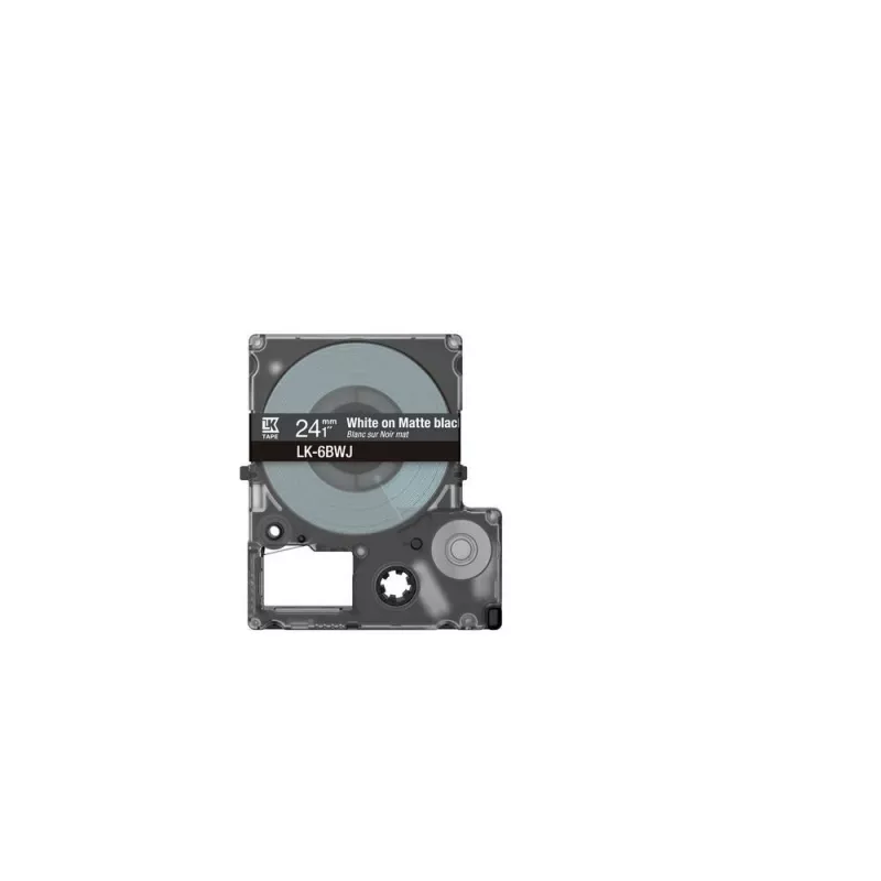 Etiķetes lente Epson LK-6BWJ balta/melna termopārnese 2,4 cm