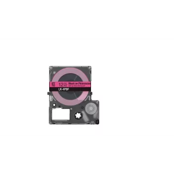 Etiķešu lente Epson LK-4PBF melna rozā termopārnese 1,2 cm